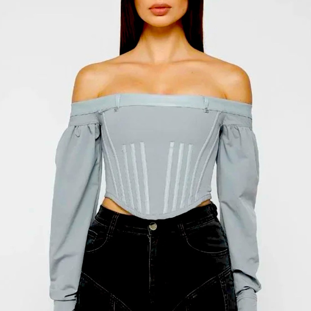 Maniere De Voir Technical Corset Top in Gray
Size US 10 or UK 14 NWT
